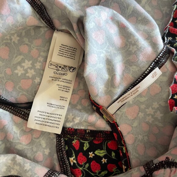 FREE PEOPLE Melanie strawberry print black tank top97% cotton knit/XL - Picture 5 of 6